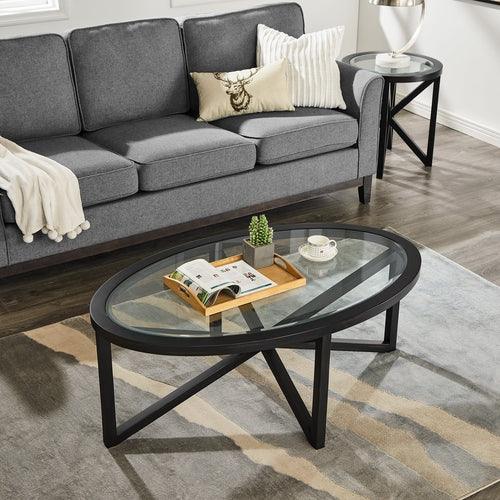 Modern simple glass coffee table, tempered glass coffee table solid